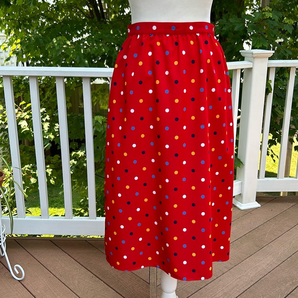 Vintage Sasson Red polka dot skirt size 8/9
